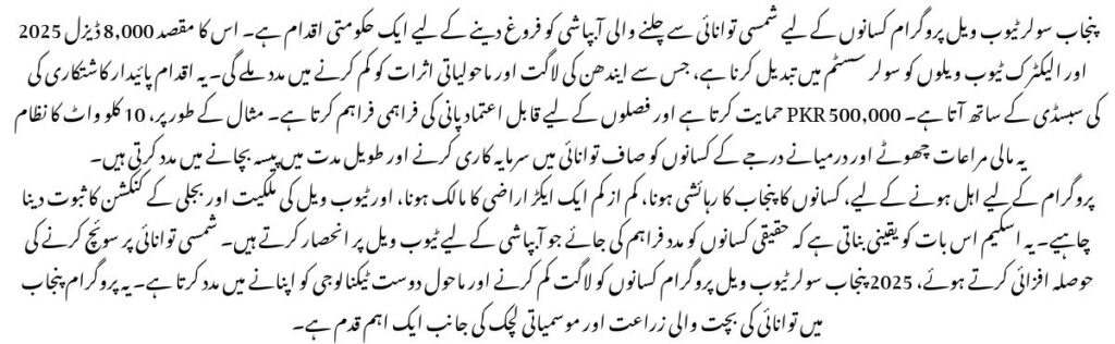 2025 Punjab Solar Tubewell Program