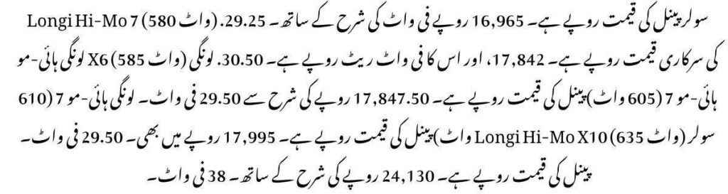 Solar Panel Prices in Pakistan 2025
