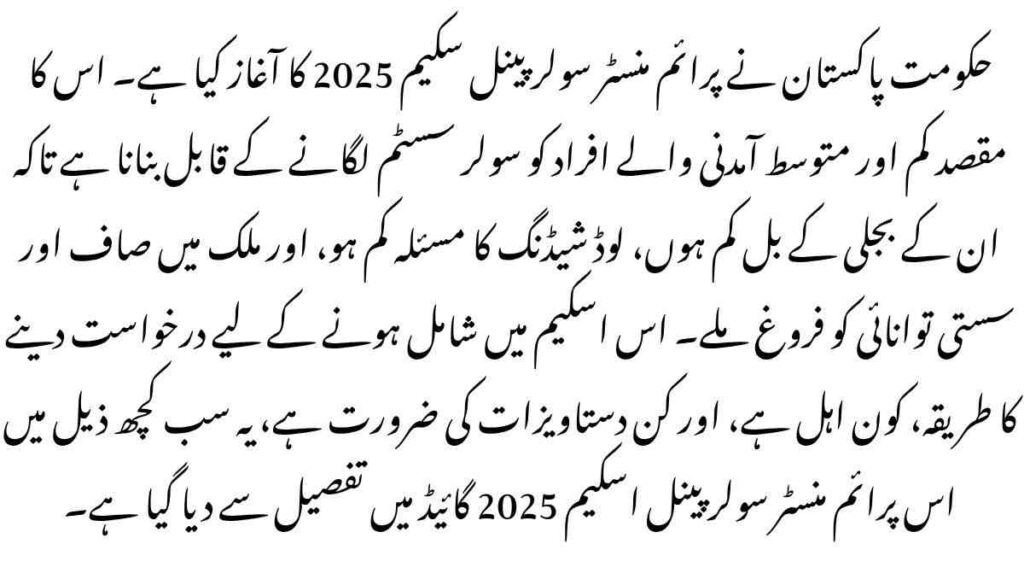Prime Minister Solar Panel Scheme 2025